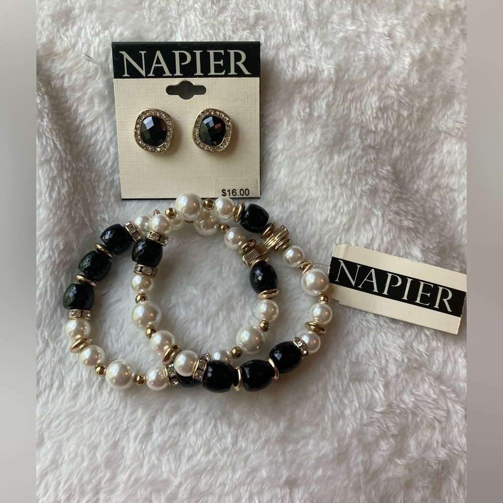 Napier Earrings & Set of‎ 2 Bracelets New w/ Tags - Picture 2 of 6